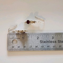 Garnet Earring Sterling Silver Citrine Drop Dangle Boho Multi Stone 925