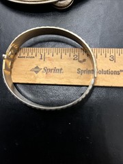 Monet Signed Gold-Tone Cuff Bracelet Hinged Spring Works Great Fashion Jewelry