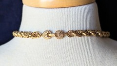 Vintage Classic MONET 24″ Chain TWISTED ROPE Gold Tone NECKLACE