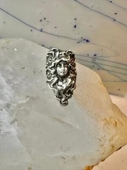 Art Nouveau ring face art deco band size 4 sterling silver women girls
