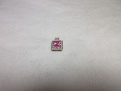 10K GOLD LAB CREATED PINK TOPAZ & NATURAL DIAMOND PENDANT CID CLYDE DUNEIER