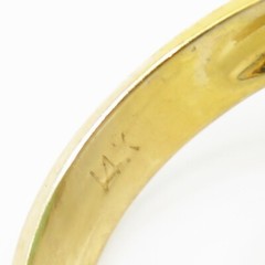 NYJEWEL 14K Yellow Gold Large Jade & Diamond Ring