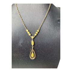 Vintage Barzel 18kt Gold Plated Gold,Green,Yellow Citrine 10″ Necklace