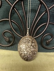 Revlon Vintage Village Scene Locket Perfume Necklace, SS