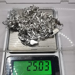 Vintage 9.65″ Sterling Silver 925 Chain Signed 25.03g 0.6cm Width Collectible