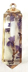 Vintage Lucite Pendant Dried Lavender and What Looks Like a Moon @ trueblue0080