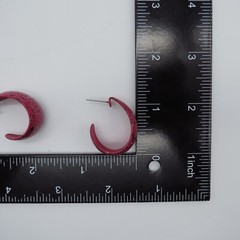 Pink Open Hoop Earrings Paint Splatter Funky Retro