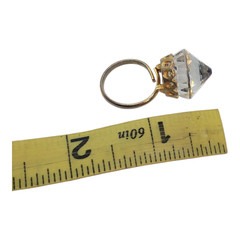 Vintage Rivoli AB Glass Cocktail Ring Gold Tone Adjustable Crown Setting Retro