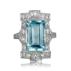 5.5Ct Art Deco Style Lab Created Diamond Anniversary 14K White Gold Finish Ring