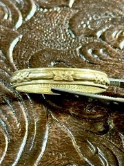 Vtg Art Deco 14k Yellow Gold Art Carved Orange Blossom Wedding Ring 9 1/2 3.24g