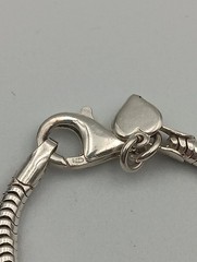 Michael Anthony MA Sterling Silver 925 Italy Snake Chain Charm Bracelet 6.50″