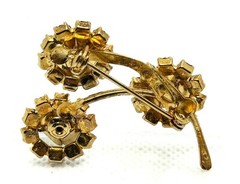 Vintage Judy Lee Jewels Green Gold Earrings & Matching Brooch On Original Tag
