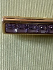 Vintage SAL Swarovski Faceted Lavender Crystal Brooch / 1.5″ in length / SWEET!!