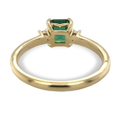 14k Yellow Gold 1.25ct Green Genuine Natural Tourmaline and Diamond Ring #J7534