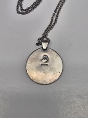 Sterling Silver Pendant Abalone Shell Inlay Mountain Scene