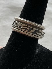 Vintage 925 Sterling Silver Spinner Band Ring Size 8 Estate Jewelry