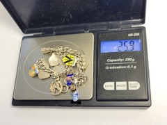 Vintage REU 800 Enamel City Shield Euro 12 Charm Bracelet Silver Sterling