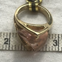 Vintage 18KT GE Gold Plated Pink Austrain Crystal Unique Cut Ring varied sizes