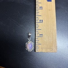 925 Mexico Faux Fire Opal Pendant