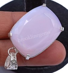 110.5 Ct Cushion Cut Natural Pink Opal EGL 925 Solid Silver Pendant Gems 5FRS