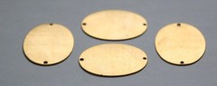 2 Hole Raw Brass Flat Oval Connector Blank Tags (4) mtl138
