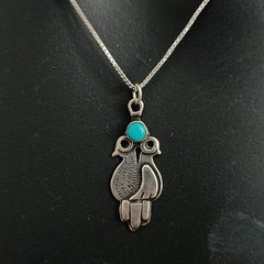 VTG Artisan Silver Two Birds Pendant Necklace Boho Spiritual Vintage Dove 925