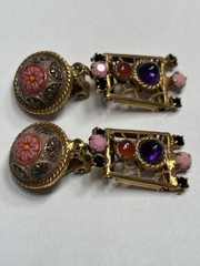 Rare Juliana D & E Moroccan Matrix Brooch & Earrings Set Book Piece