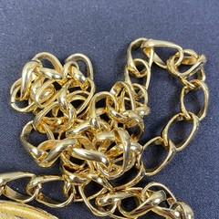 Vintage Monet Necklace Statement Deep Red Enamel GoldTone 24.5″ SEE DESCRIPTION