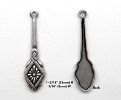 #0508 ANTIQUED .925 STERLING SILVER PLATED PENDANT/ER – 4 Pcs