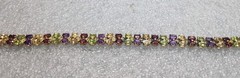 Vintage Gold Tone Tennis Bracelet With Multi Colored Stones 7.5″