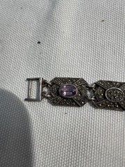 vintage marcasite with amethyst oval stones 7 inches