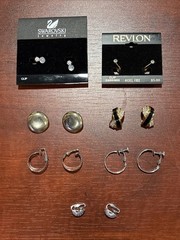 Vintage Clipon / Screw Back Earrings Lot of 7 – Swarovski & Revlon