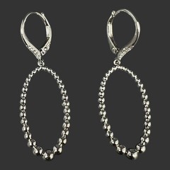 Vintage Michael Anthony .925 Sterling Silver Oval Shaped Earings w/ Original Box