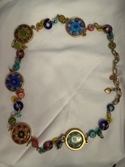 SWEET ROMANCE Millefiori Murano venetian glass style Charm Necklace jewelry