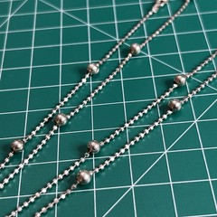 Vintage Italy 925 Ball Bead Station Chain Necklace 30”