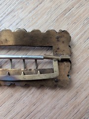 Antique 19th Century Gilt Enamel Victorian Belt Buckle Scarf Clasp