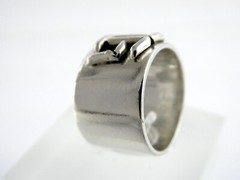 Vintage Sterling Silver Handmade H Initial Wide Band Ring 9.2g Size 6.25 Holly