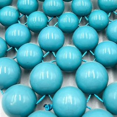 Vintage Style Teal Turquoise Blue Beaded Bib Statement Necklace Boho Chic Retro