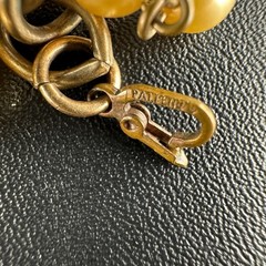 Vintage Faux Pearl Fringe Chain Necklace Gold Tone Beaded Dangle Charm Old Clasp