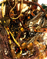 1/2LB Jewelry TREASURE Lot with Earthy & Warm Amber, Brown golden Autumn theme