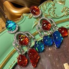 Vintage Abstract Statement Earrings Colorful Lucite Art Runway Jewelry