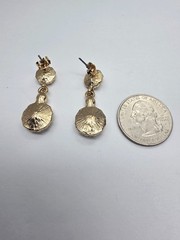 1990’s Signed Icing Clear Rhinestone Gold Tone Dangle Pierced Earrings Vintage