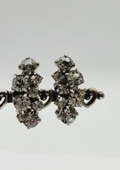 Crystal Earrings Cluster Silver Tone Clip Vintage 1 in #A