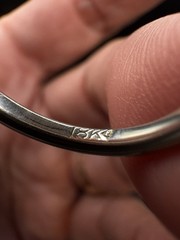 18K White Gold SZ 7 Vintage Wedding Band Midcentury Signed Estate 3g Engraved