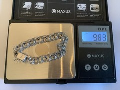 Vintage American STERLING SILVER 7″ Charm BRACELET Triple Link Chain 1960s 925