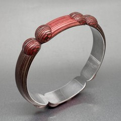 Vtg PETER CHATWIN British Modernist Contemporary STERLING WOOD BANGLE BRACELET