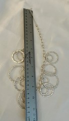 LONG VINTAGE SILVER TONE VCLM NECKLACE W/ INTERLOCKING CIRCLES