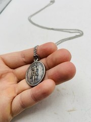 Vintage Saint Anthony Pray For Us St Christopher Protect Us 24” Necklace