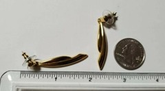 Vintage REVLON Gold Tone Dangle Pierced Earrings Retro & Rare