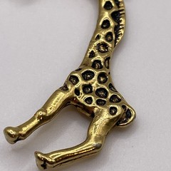 Earrings Vintage Giraffe Metal Gold Tone Animals Stud Pierced Jewelry